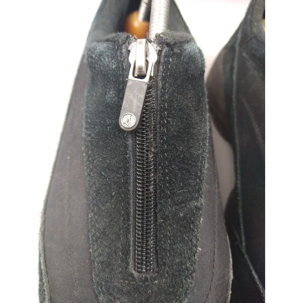 Lands’‎ End Women’s 10 Black Suede All Weather Zip Shoes Oxfords